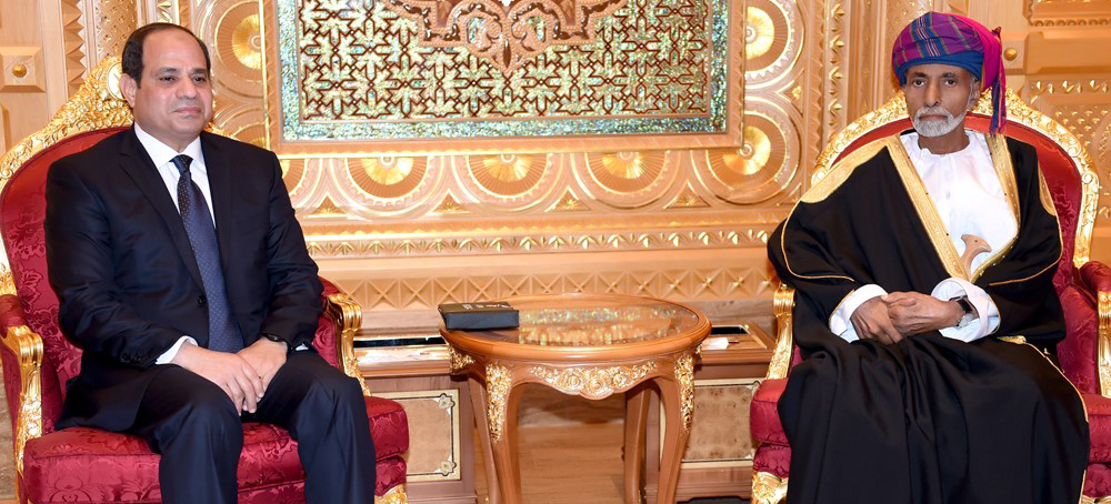 جلالة السلطان المعظم يستقبل فخامة الرئيس المصري