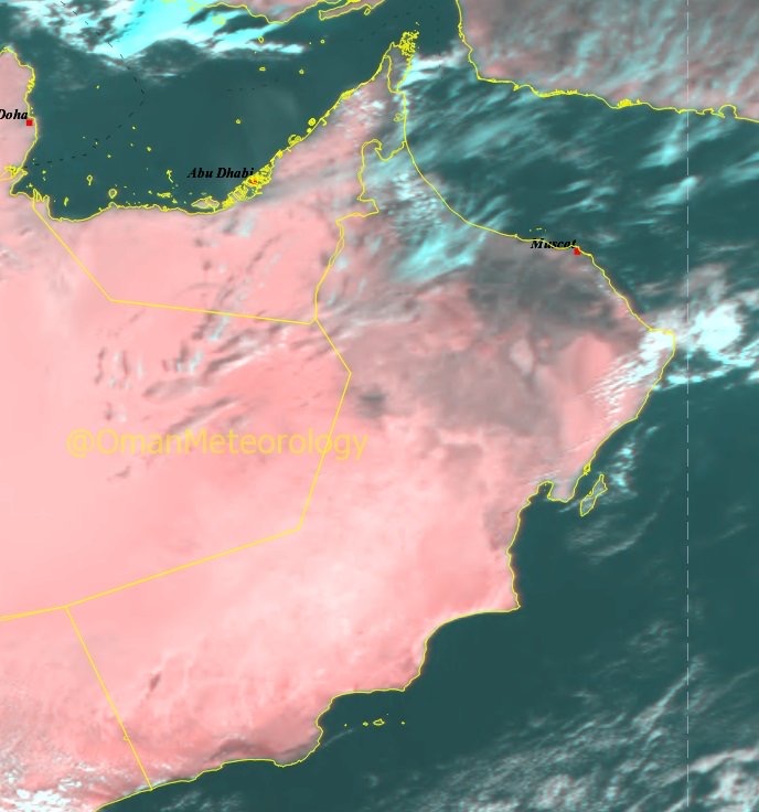 الأرصاد : هطول أمطار على أجزاء من مسندم