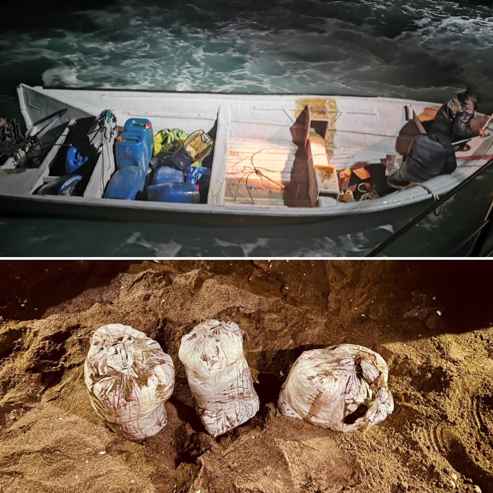 ضبط قارب عليه كميات كبيرة من مخدر الحشيش