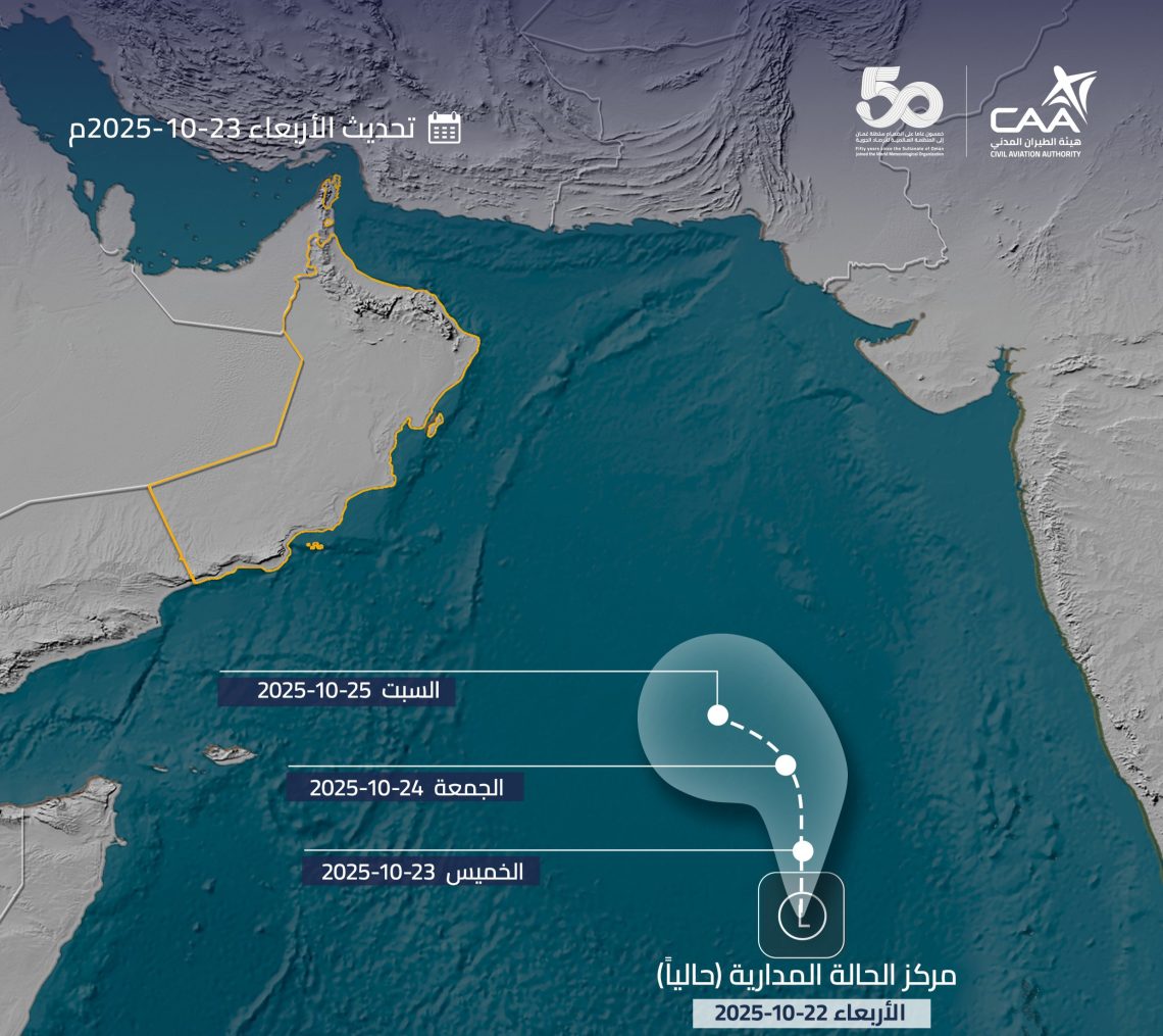 عاجل .. صدور التقرير الثاني عن الحالة الجوية في بحر العرب