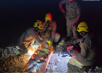 إصابة متوسطة لشخص إثر سقوطه من أعلى جبل بولاية مطرح