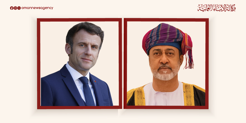 جلالة السلطان والرئيس الفرنسي يبحثان مستجدات الأوضاع في المنطقة